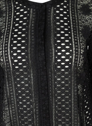 Kort spetsklänning med knappar, Black, Packshot image number 2
