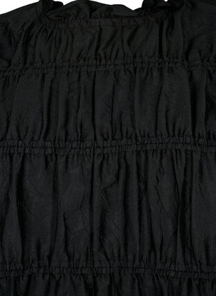Klänning med volanger och elastiska snitt, Black, Packshot image number 2