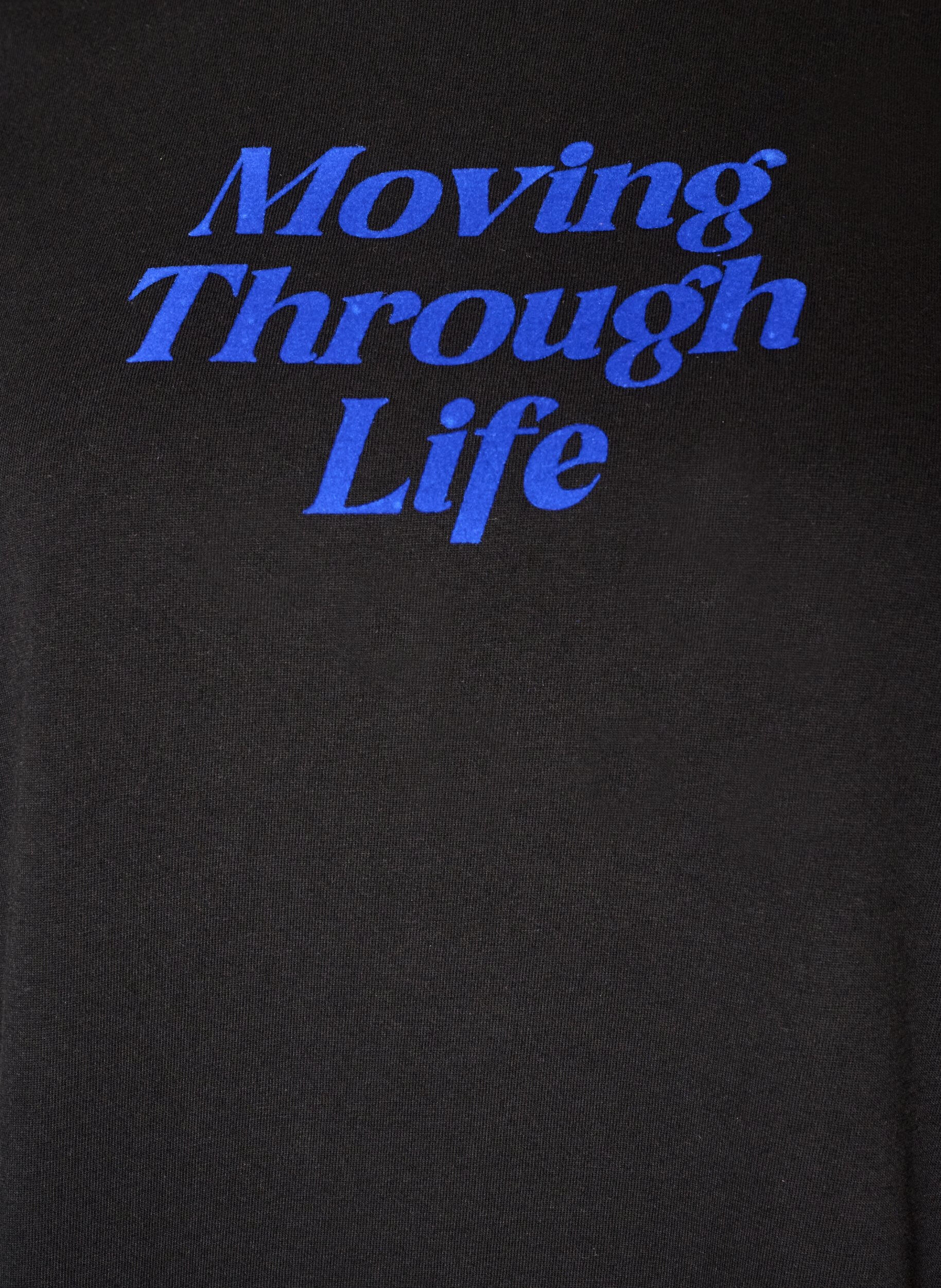 ZizziT-shirt i bomull med texttryck, Svart, Packshot image number 2