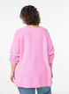 Stickad tr&ouml;ja med diagonalt m&ouml;nster och raglan&auml;rmar, Rosa, Model image number 2