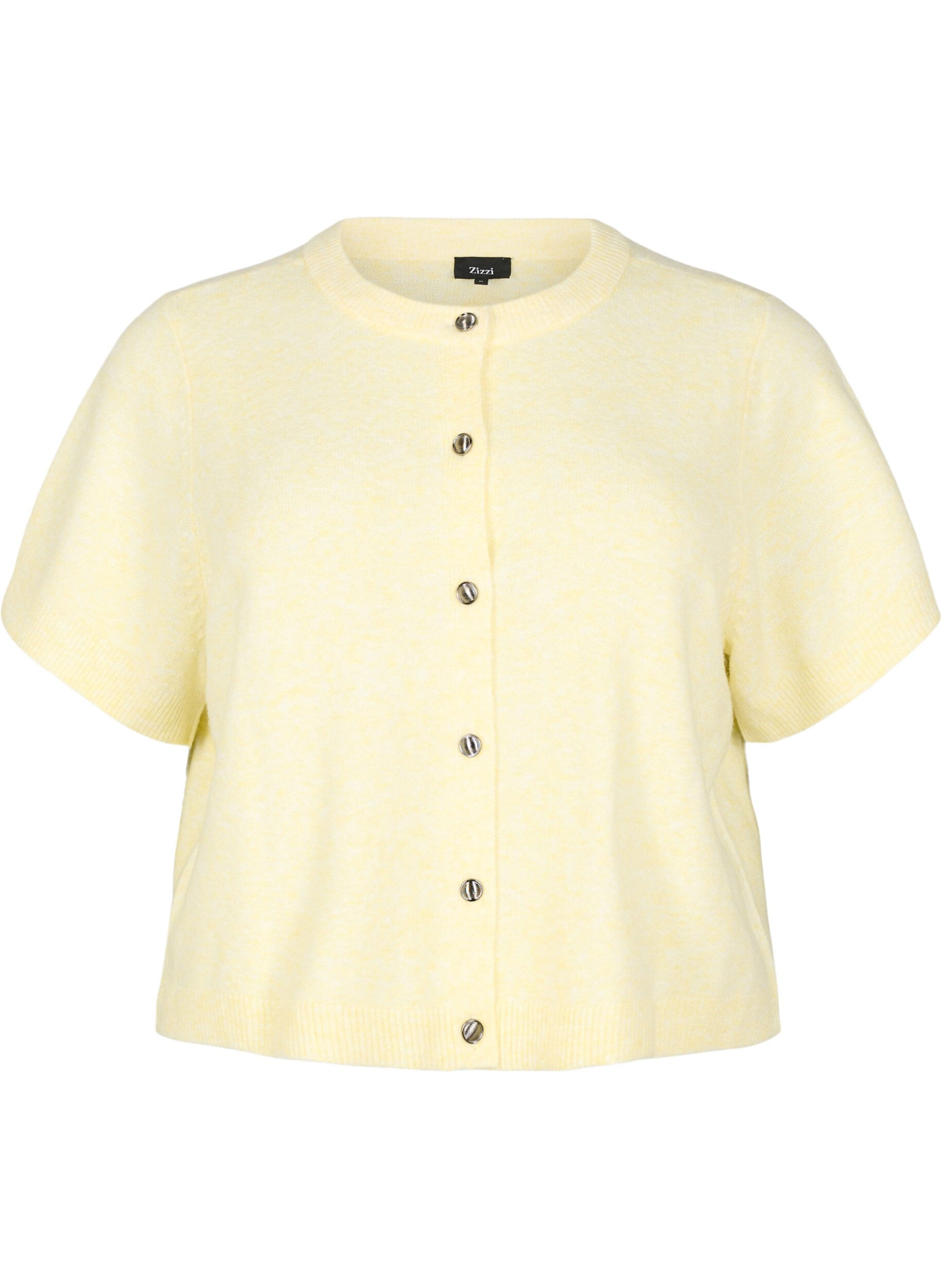 Stickad kofta med korta &auml;rmar