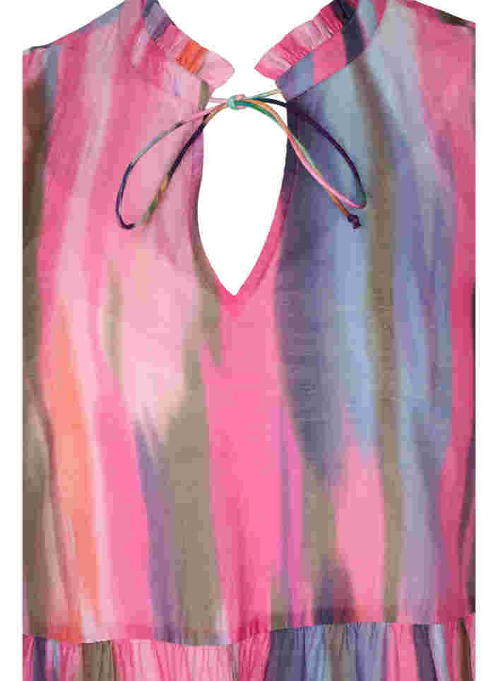 Mönstrad tunika med knytdetalj, Pink AOP, Packshot image number 2