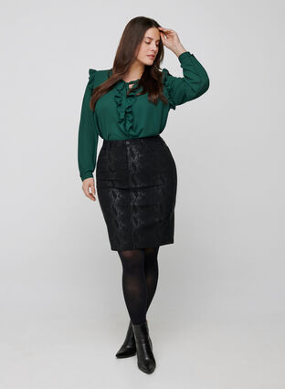 Tight kjol med mönster, Black Snake, Model image number 2