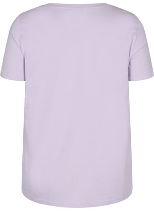 A-linjeformad t-shirt i bomull med tryck, Thistle Fl. Picture, Packshot image number 1
