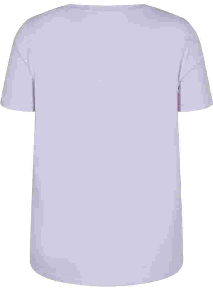 A-linjeformad t-shirt i bomull med tryck, Thistle Fl. Picture, Packshot image number 1