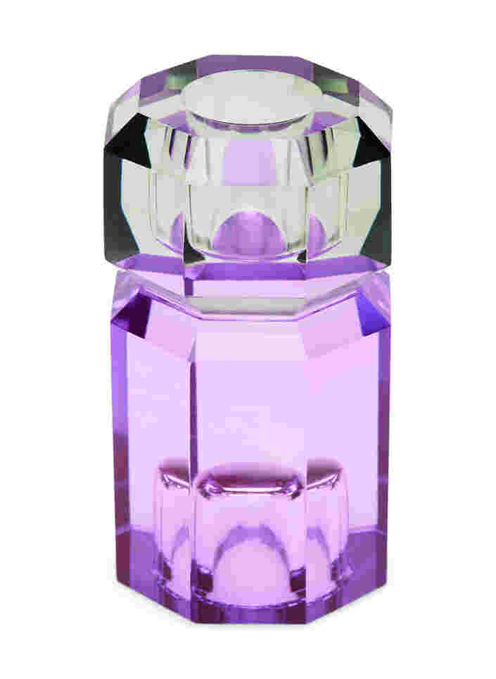 Kristall ljusstake, Olive/Violet, Packshot image number 1