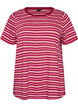Randig t-shirt i ekologisk bomull, R&ouml;d, Packshot image number 0