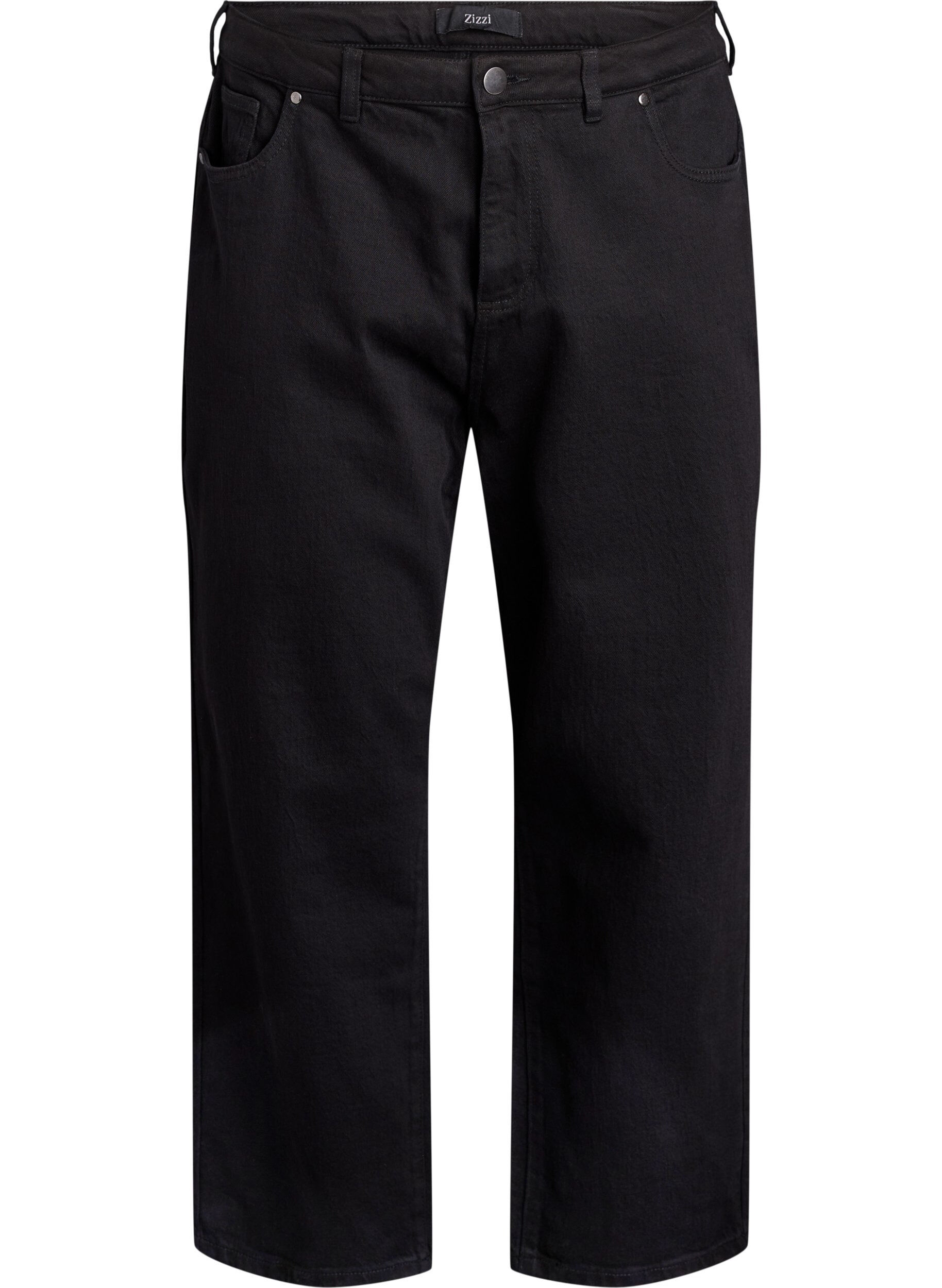 Zizzi L&ouml;sa jeans med croppad l&auml;ngd, Svart, Packshot image number 0