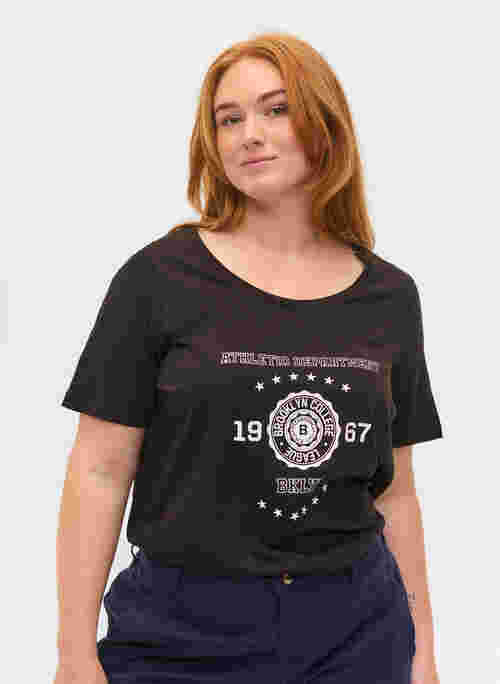 Kortärmad t-shirt i bomull med print