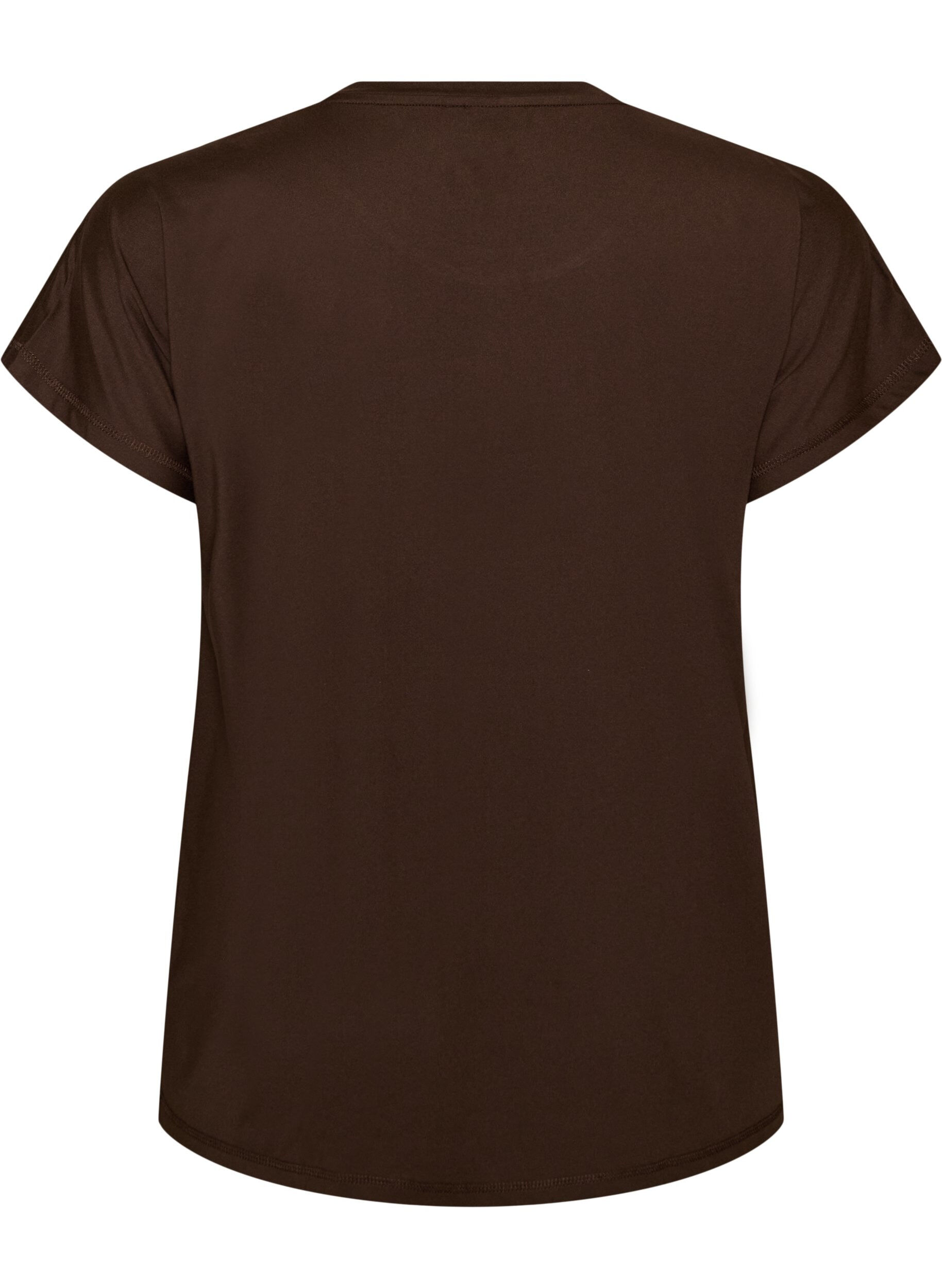 ZizziEnf&auml;rgad tr&auml;nings-T-shirt, Brun, Packshot image number 1