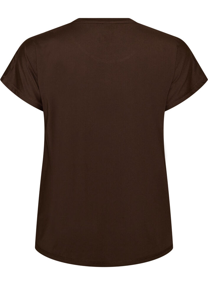 Enf&auml;rgad tr&auml;nings-T-shirt, Brun, Packshot image number 1