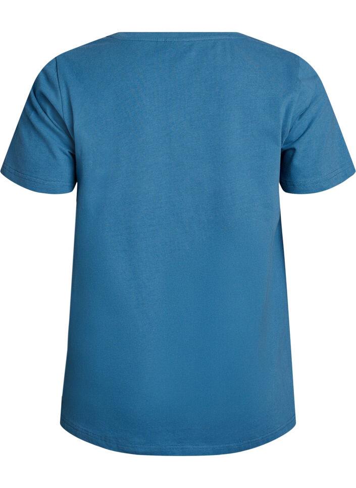 Enf&auml;rgad bas-t-shirt i bomull, Bl&aring;, Packshot image number 1