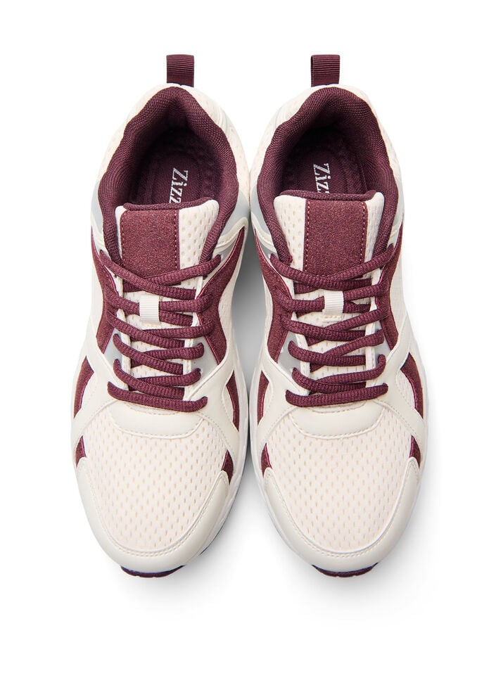 Sportiga sneakers med mesh, R&ouml;d, Packshot image number 2