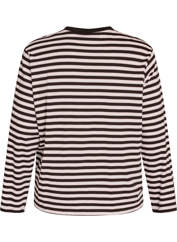 Bas-t-shirt med l&aring;nga &auml;rmar, Rosa, Packshot image number 1