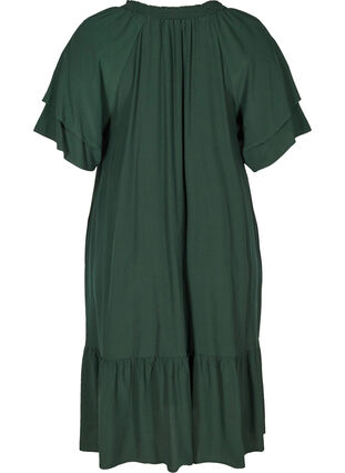 A-linjeskuren klänning med korta ärmar och fickor, Scarab, Packshot image number 1
