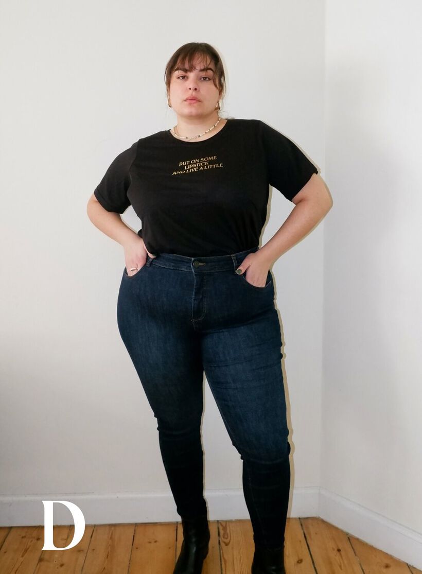 1 par jeans – 3 kroppsformer, , Model, 1