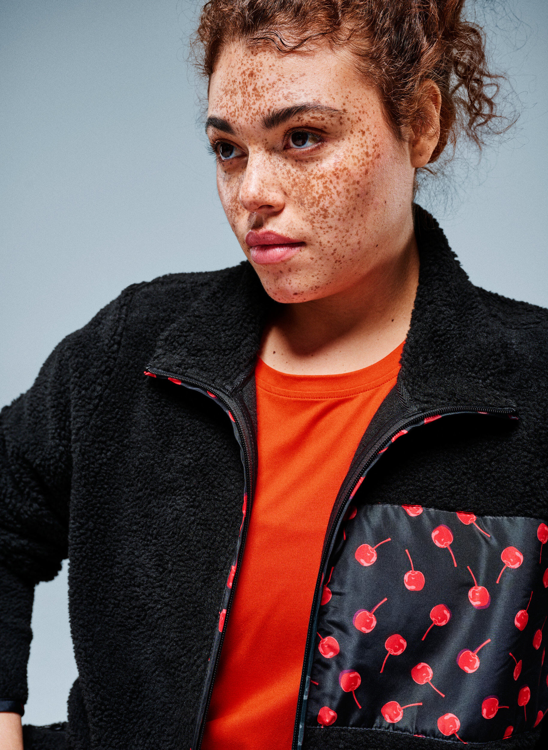 Zizzi Jacka i teddyfleece med k&ouml;rsb&auml;rsdetaljer, Svart, Image image number 0