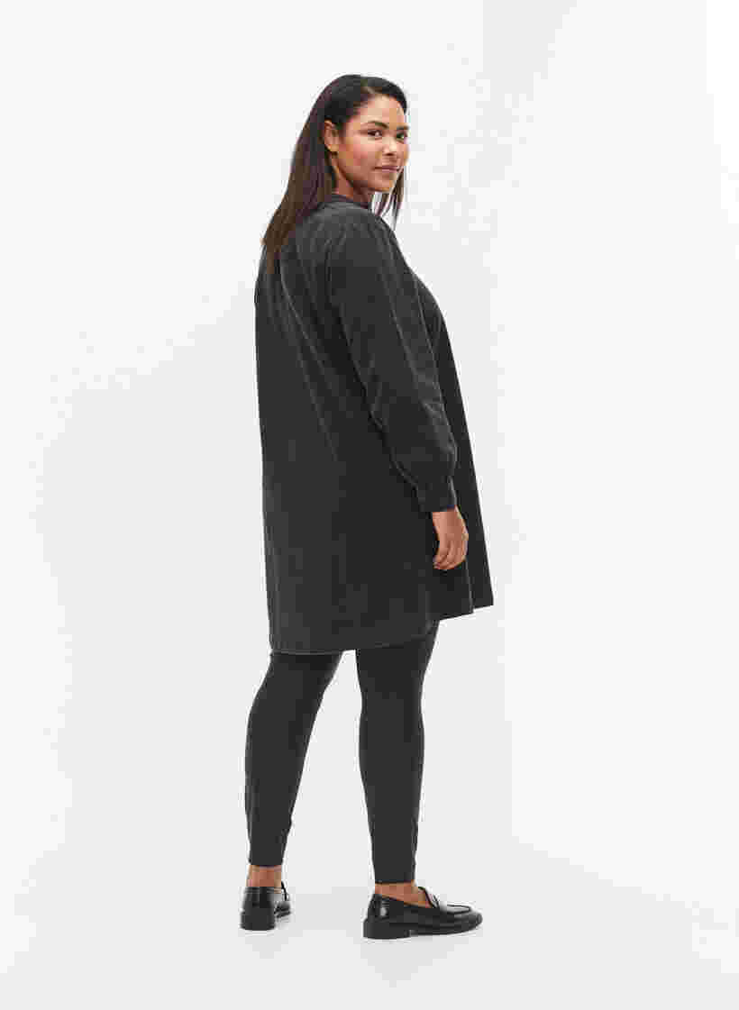 Långärmad denimklänning, Grey Denim, Model image number 1