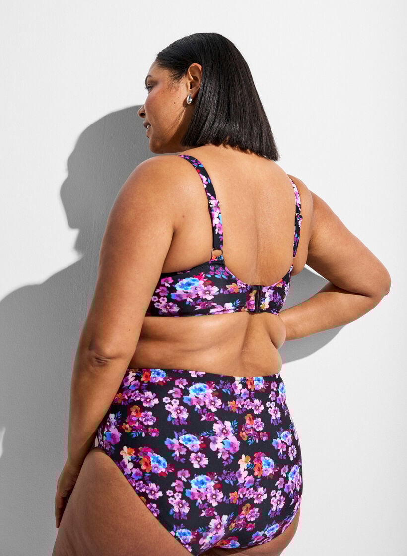 Bikinitopp med bygel och m&ouml;nster, Lila, Model image number 2