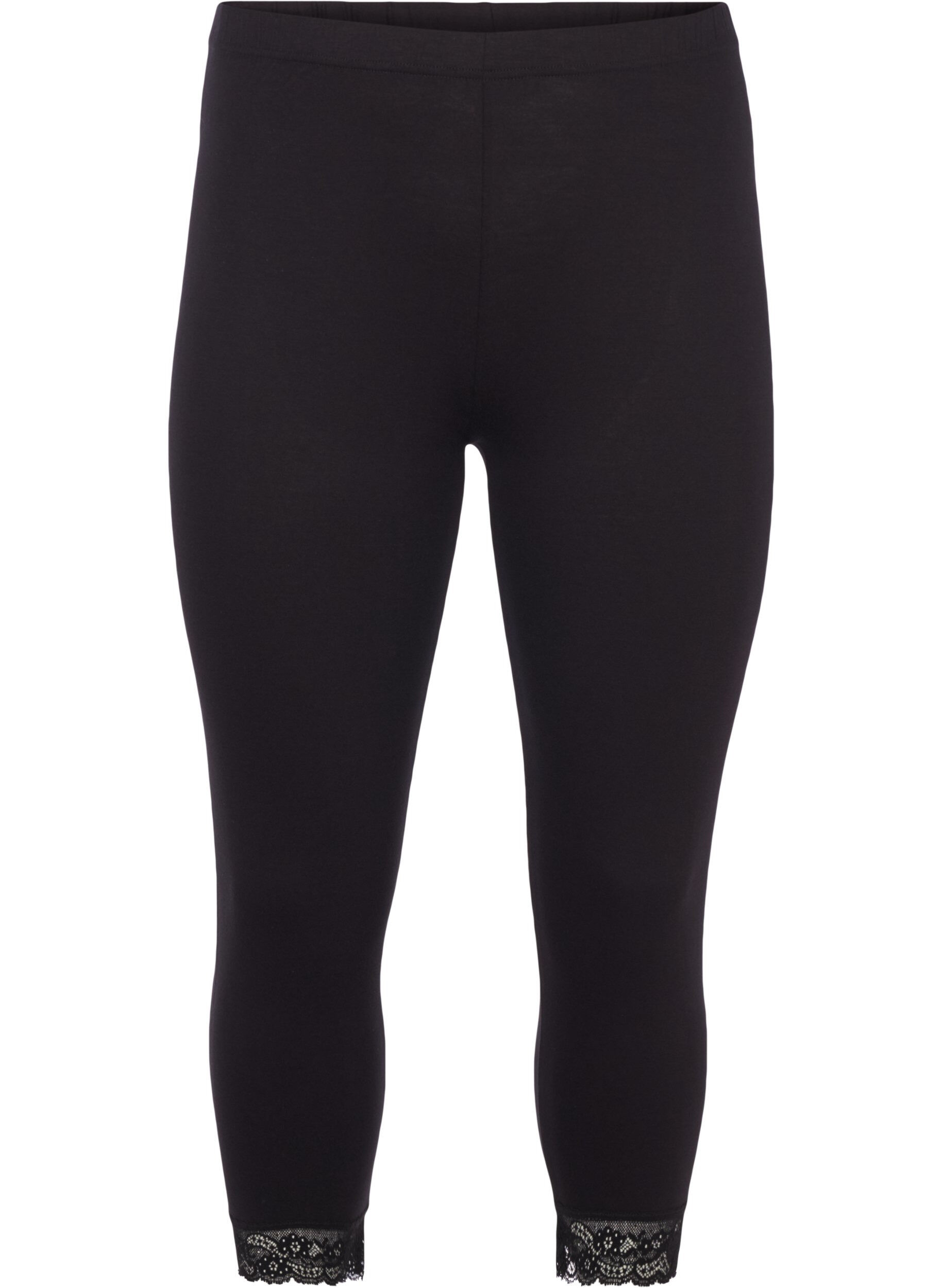 Basleggings med 3/4-l&auml;ngd och spetskant