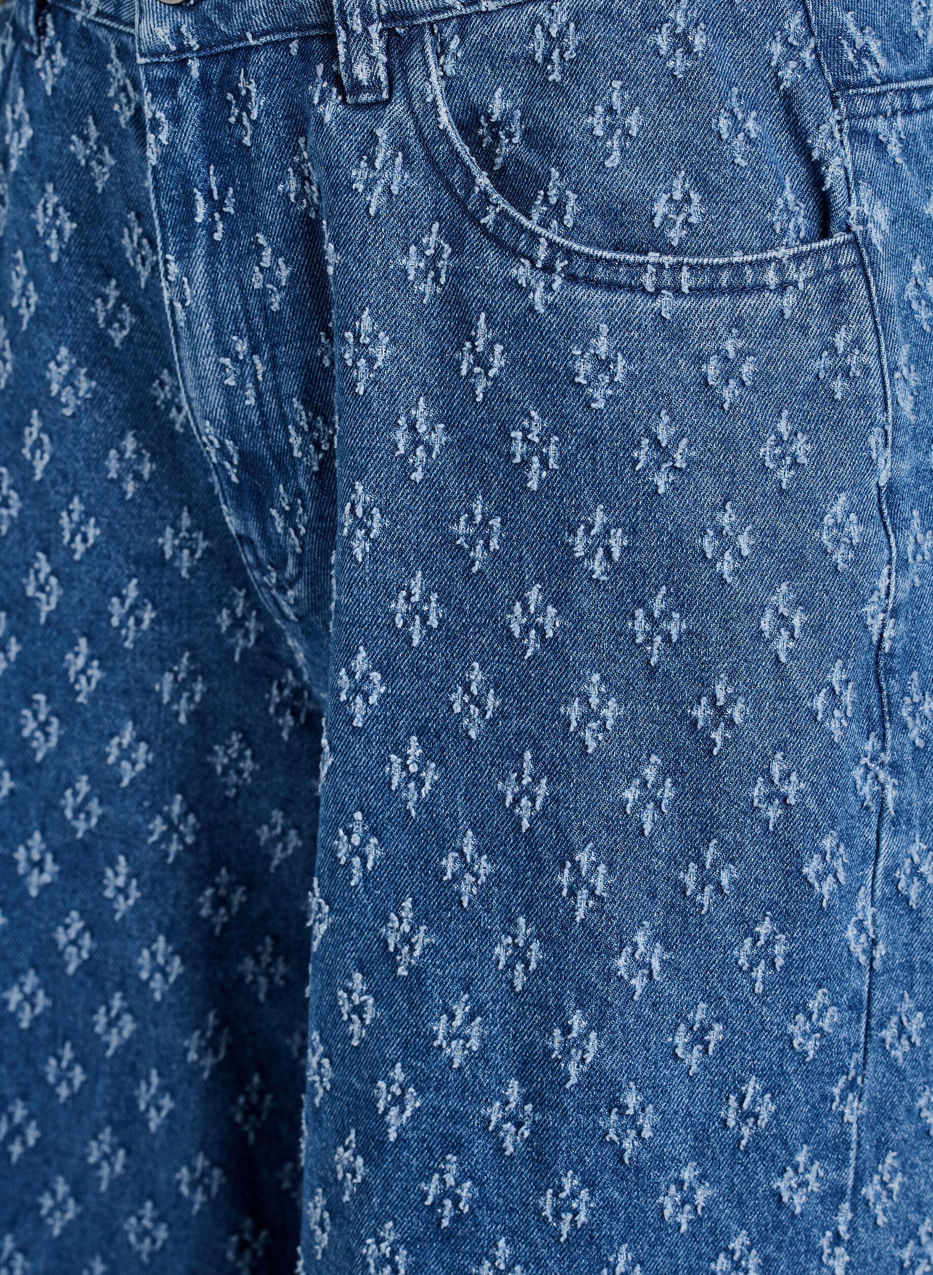 ZizziMyra jeans med bred passform och slitningar, Bl&aring;, Packshot image number 2
