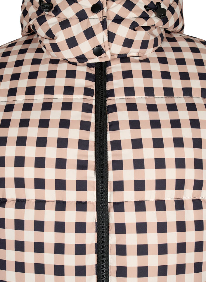 Rutig puffer vinterjacka, Black w. Nomad Check, Packshot image number 2