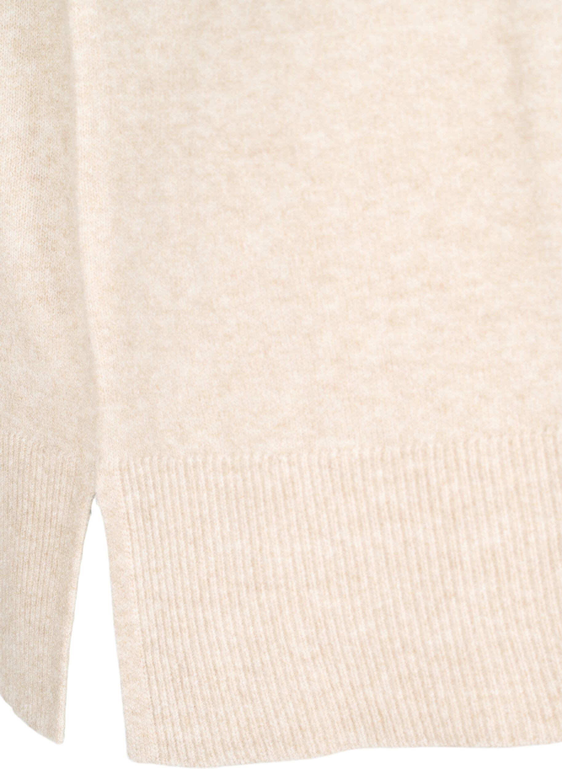 ZizziStickad v&auml;st med ribbade kanter, Beige, Packshot image number 3