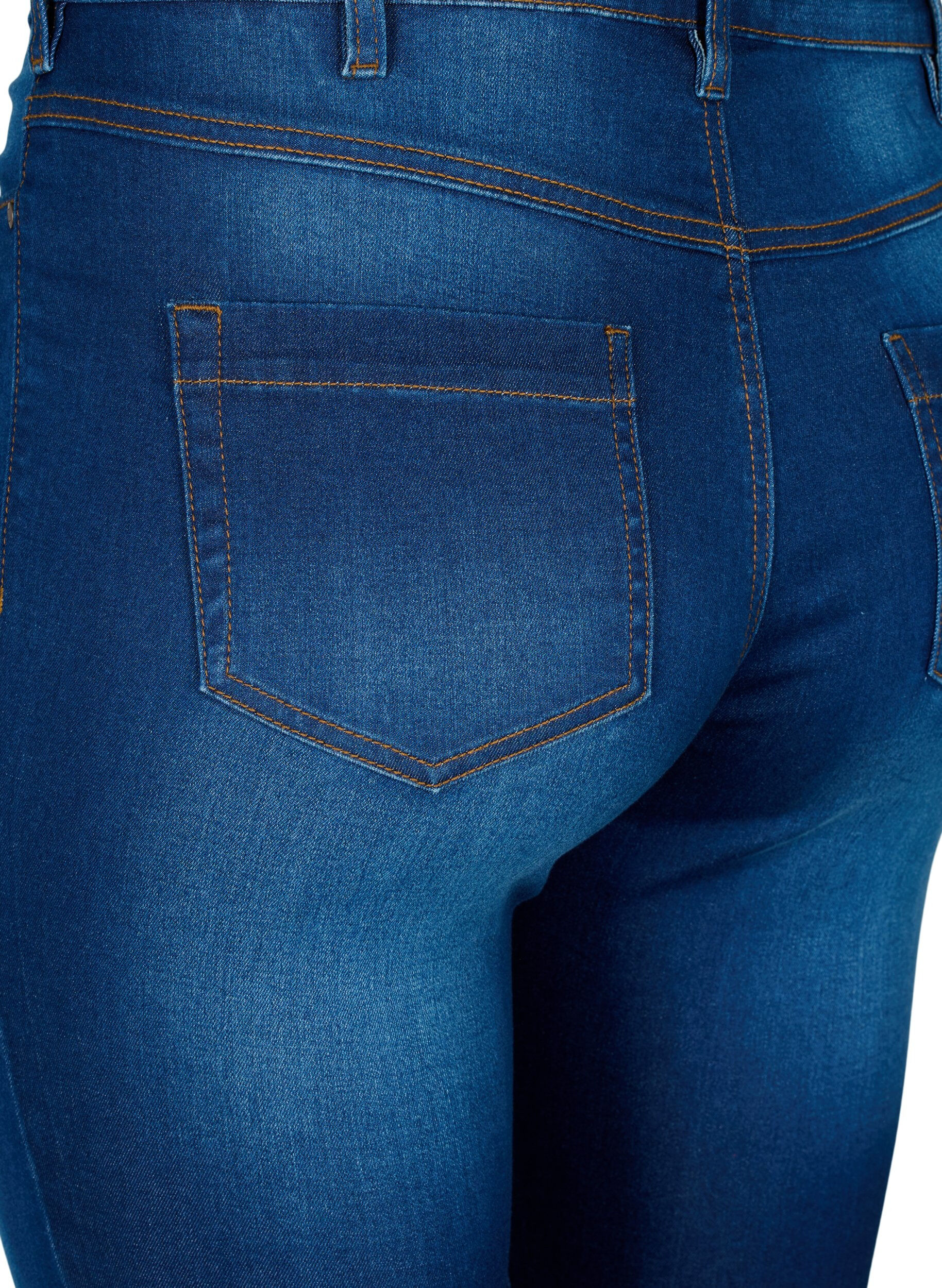 ZizziAmy caprijeans med h&ouml;g midja och super slim fit, Bl&aring;, Packshot image number 3