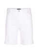 Åtsittande jeansshorts med hög midja, Bright White, Packshot image number 0