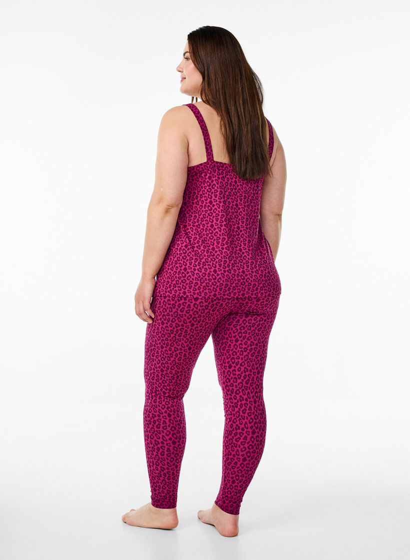 Ankelkorta leggings i viskos, Rosa, Model image number 1