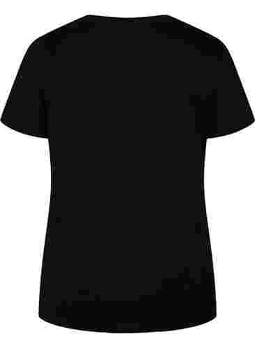 Kortärmad t-shirt i bomull med tryck , Black Love, Packshot image number 1