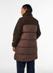 Halvl&aring;ng pufferjacka med teddyfleece, Brun, Model image number 2