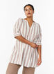 Tunika i bomull med v-ringning, Beige, Model image number 0