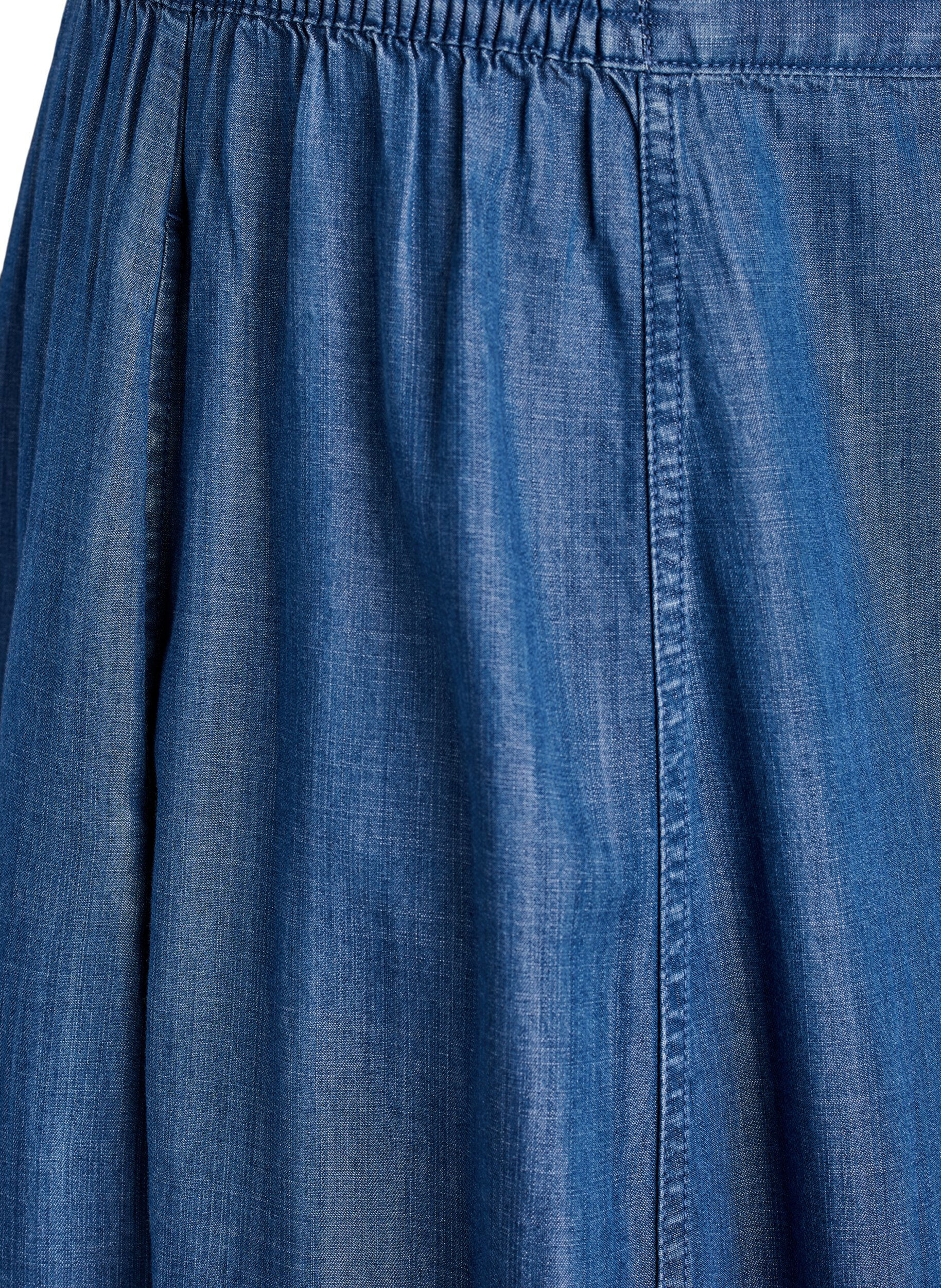 ZizziMaxikjol i lyocell med denimlook, Bl&aring;, Packshot image number 2