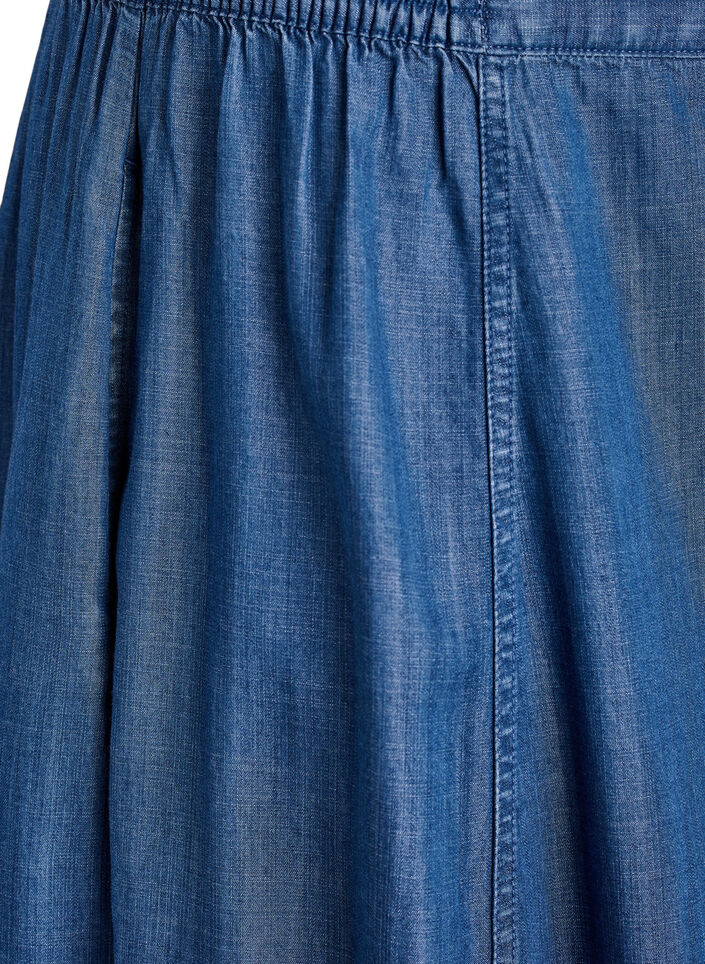 Maxikjol i lyocell med denimlook, Bl&aring;, Packshot image number 2