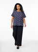 Kort&auml;rmad blus med struktur, Bl&aring;, Model image number 1