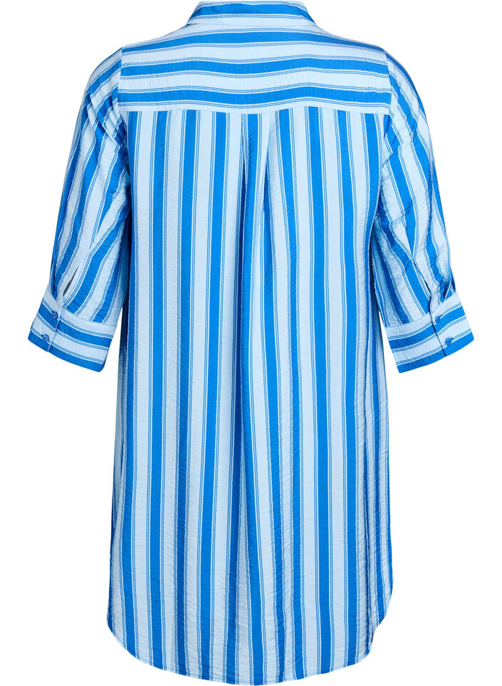 Kort kl&auml;nning med krage och br&ouml;stficka, Bl&aring;, Packshot image number 1