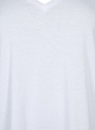 Kortärmad t-shirt med v-hals, Bright White, Packshot image number 2