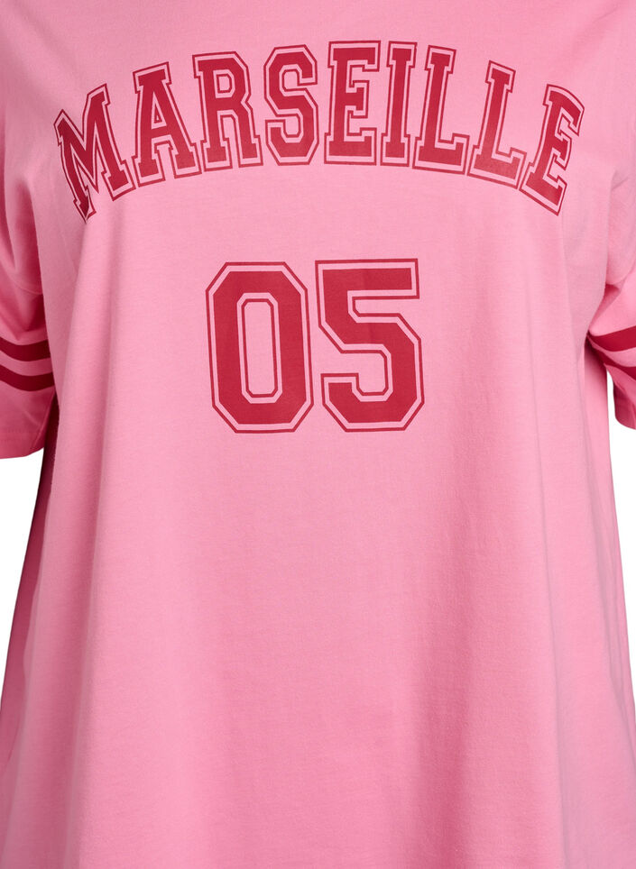 Sportig oversized college-t-shirt, Rosa, Packshot image number 2