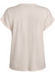 T-shirt i viskos med glitterr&auml;nder, Vanilla, Packshot image number 1