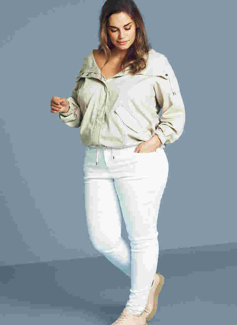 Super slim Amy jeans med hög midja, Bright White, Model