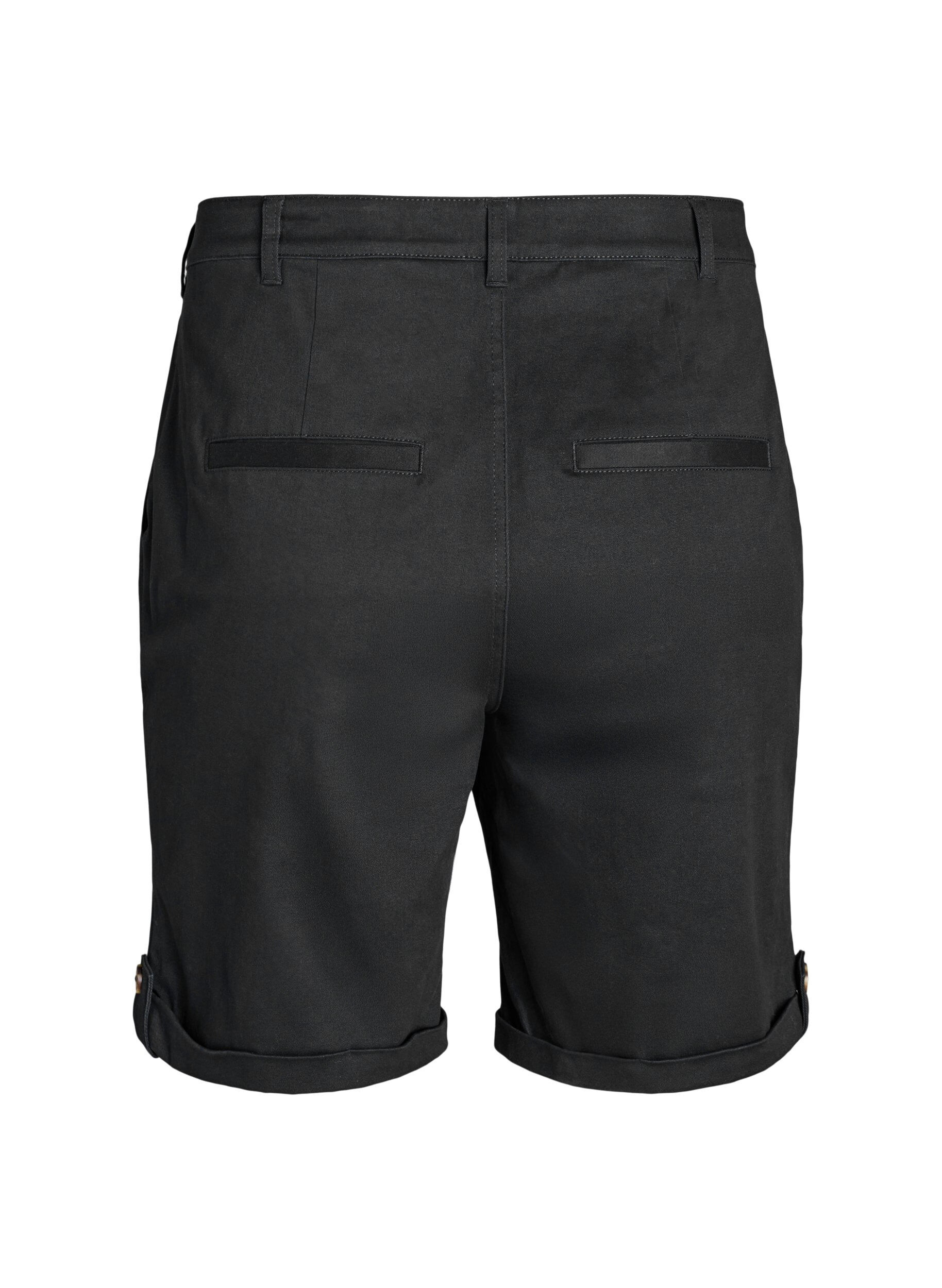 Zizzi Chino-shorts med fickor, Svart, Packshot image number 1