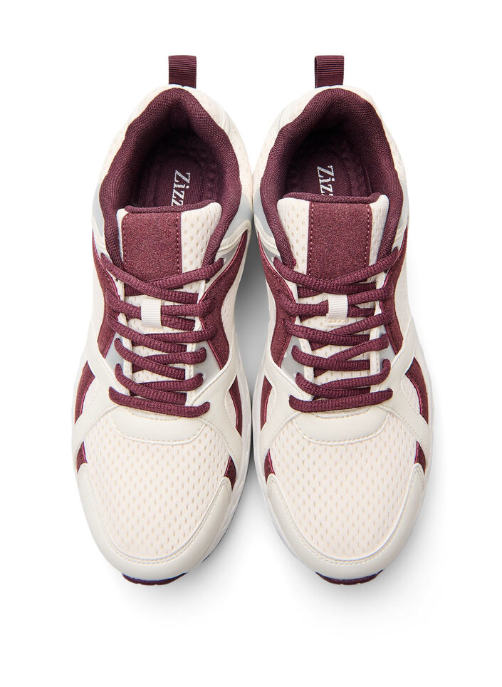 Sportiga sneakers med mesh, R&ouml;d, Packshot image number 2