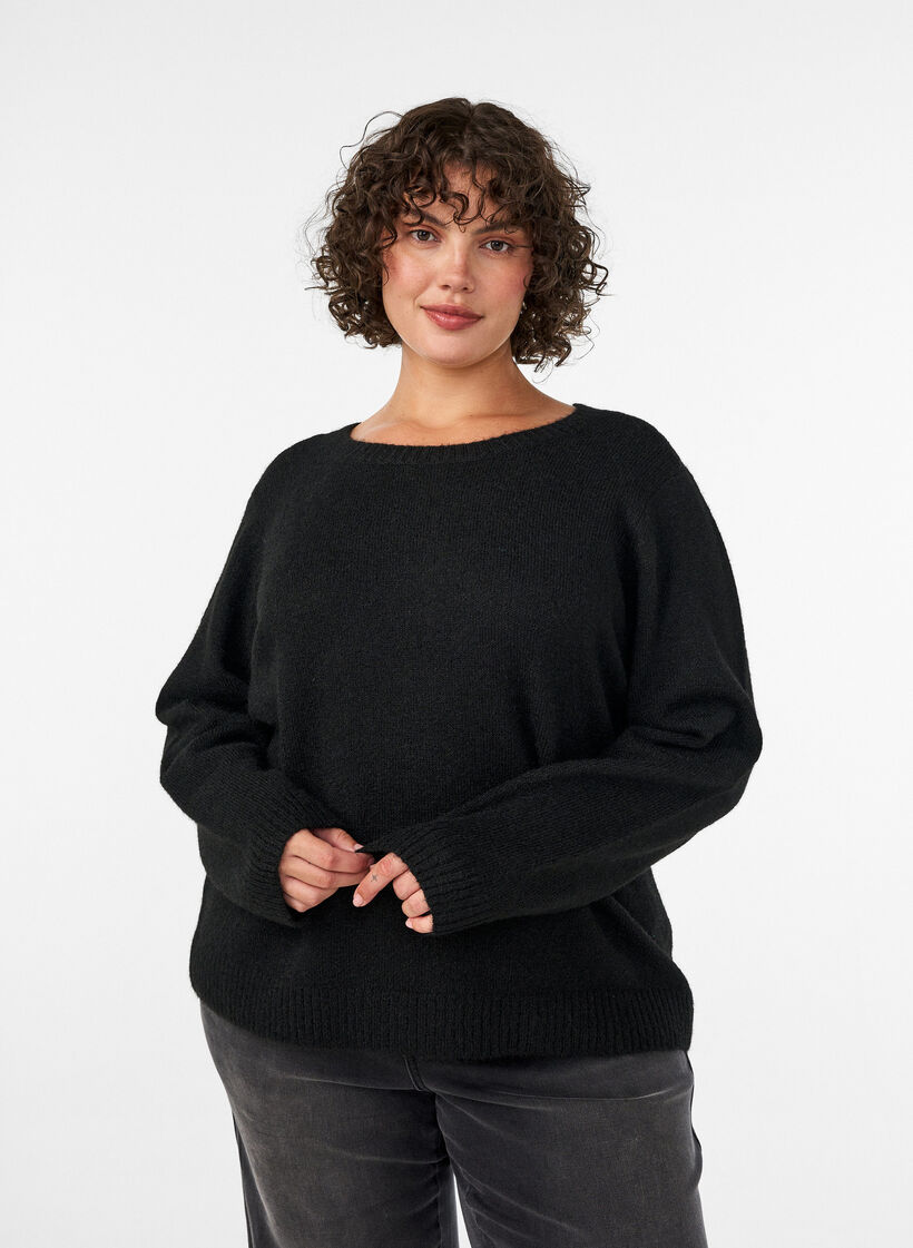 L&ouml;s rundhalsad tr&ouml;ja, Svart, Model image number 0