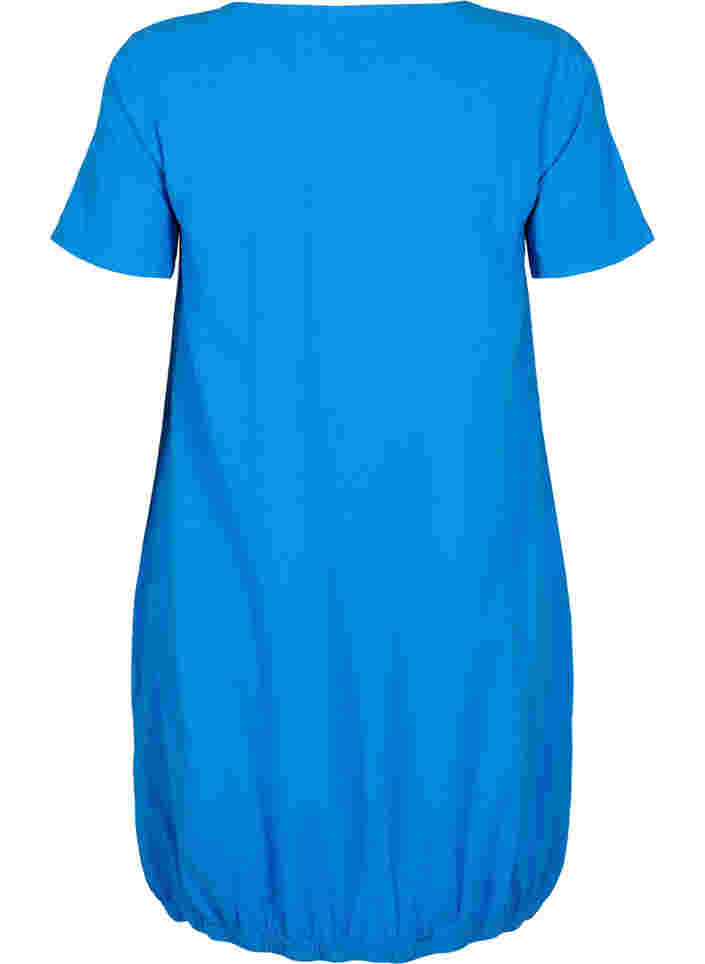 Kortärmad klänning i bomull, French Blue, Packshot image number 1