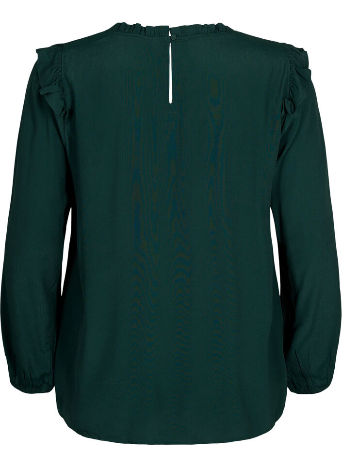 Blus i viskos med volanger och spets, Scarab, Packshot image number 1