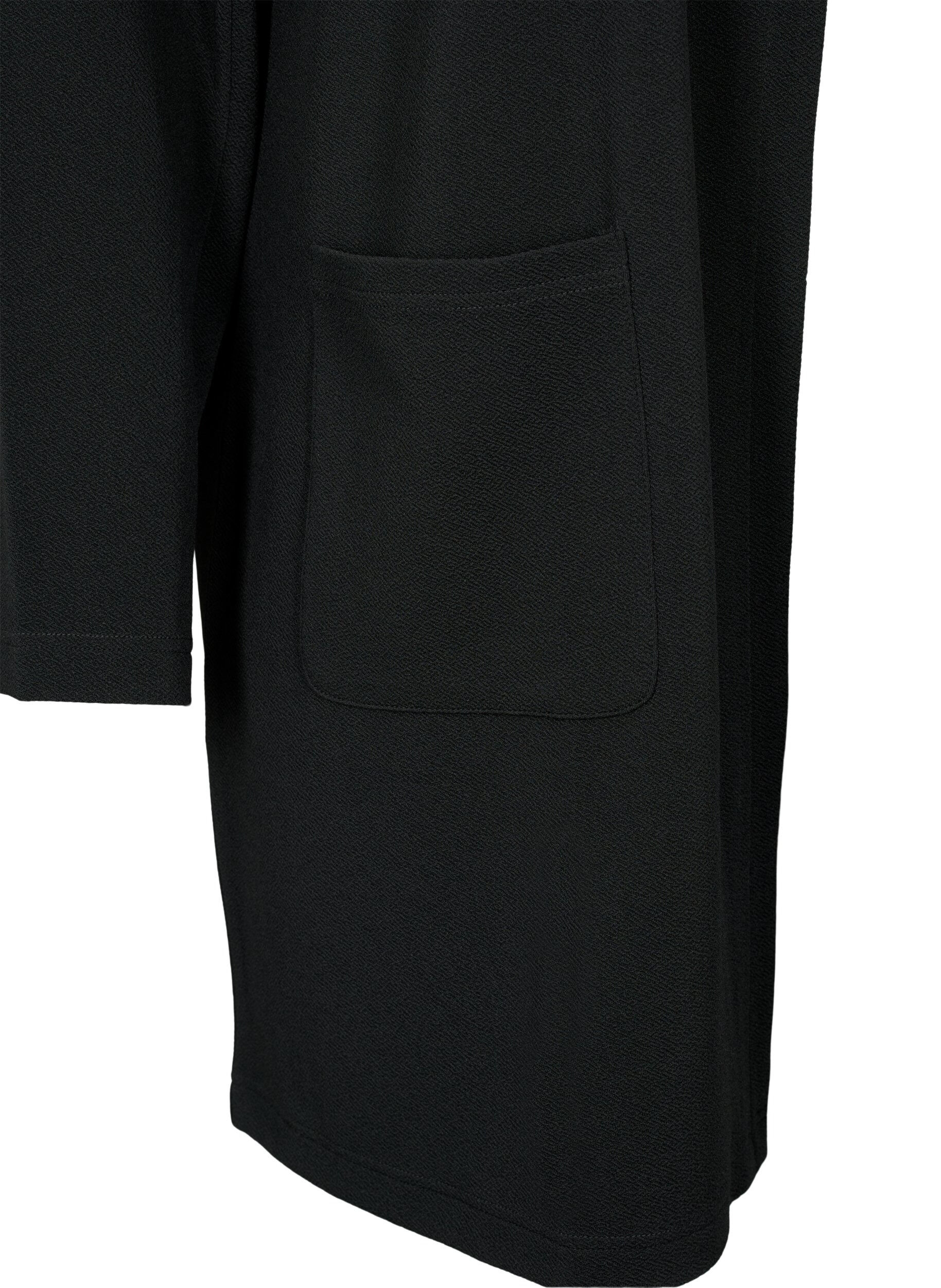 ZizziL&aring;ng kavaj med fickor, Svart, Packshot image number 3