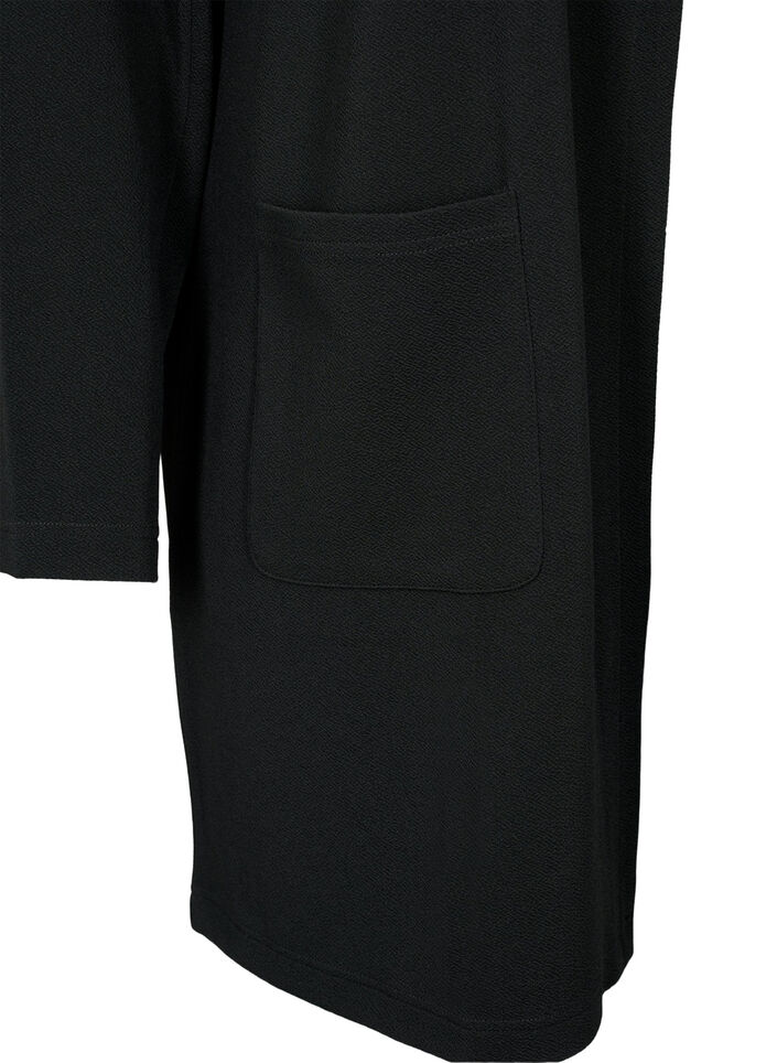 L&aring;ng kavaj med fickor, Svart, Packshot image number 3