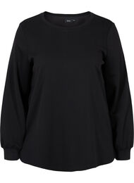 Sweatshirt med rund hals och långa ärmar, Black