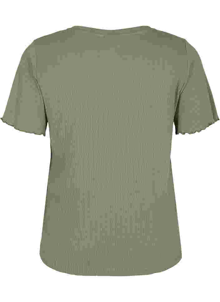 Ribbad t-shirt, Dusty Olive, Packshot image number 1